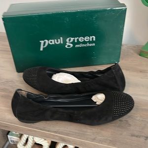Paul Green Taj Women's Slip On Black Suede Leather Ballet Flats shoes 6.…